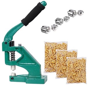 Yessources Grommet Tool Kit 900 pcs Eyelets Washers #0/#2/#4 Hand Press Machine