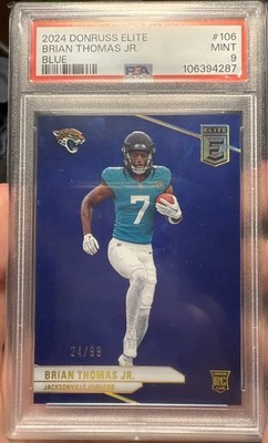 2024 Donruss Elite Blue Brian Thomas Jr. RC #/99 #106 PSA 9