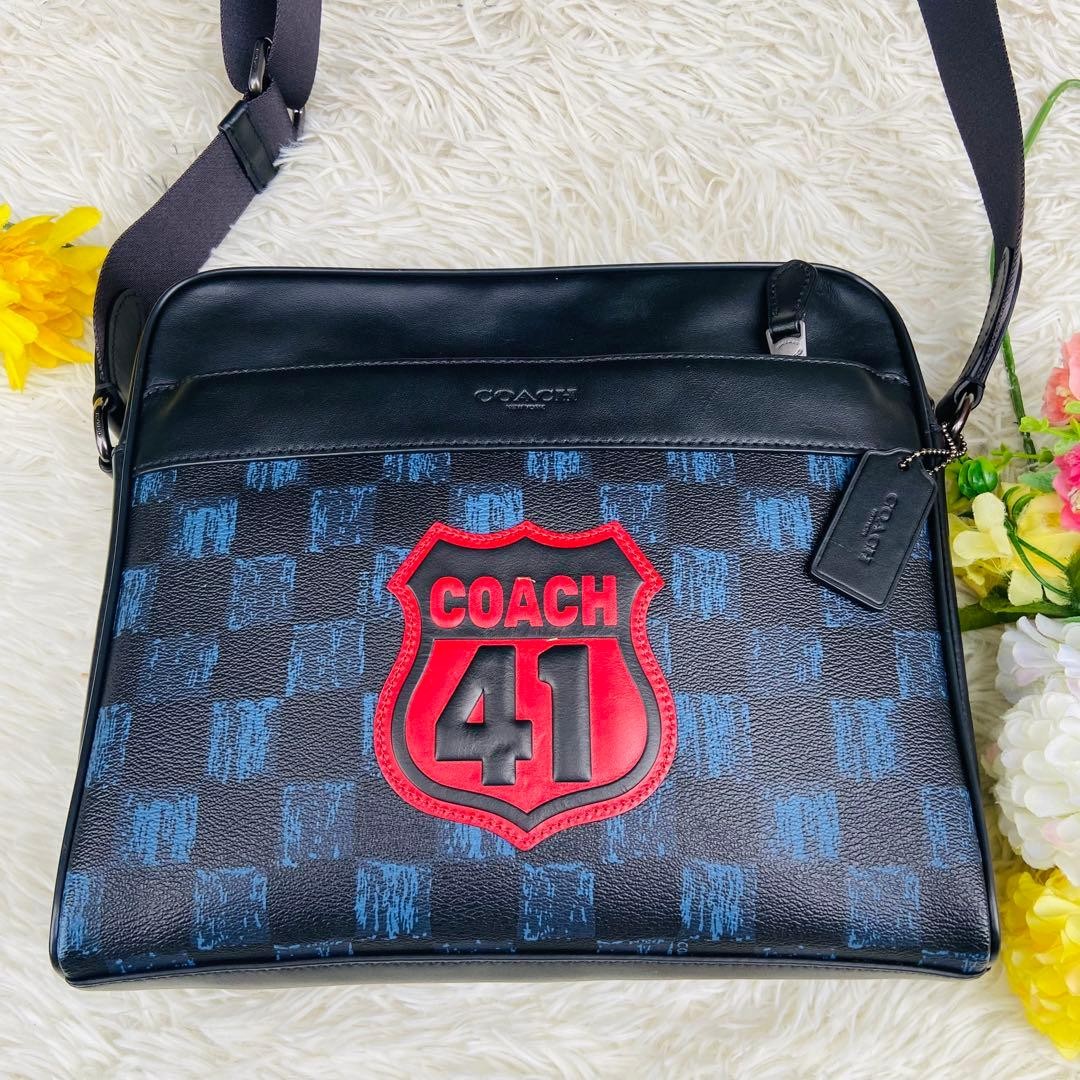 COACH Shoulder Bag Patchwork Checkered Pattern Sh… - image 8