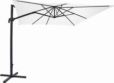 Amicasa Ombrellone da Giardino Decentrato 3x3 mt Alluminio/Poliestere Ecrù Roma