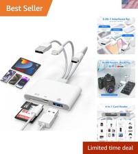 Universal 4-in-1 SD Card Reader for iPhone/Mac with USB-C, Lightning, USB Access