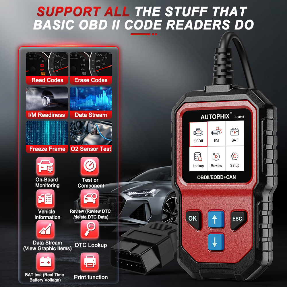 AUTOPHIX 119 Car OBD2 OBD Scanner Diagnostic Tool Check Engine