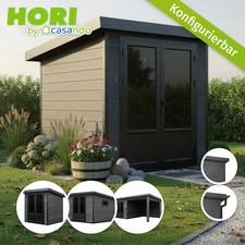 WPC Gartenhaus Stockholm mit Pultdach Anthrazit Gerätehaus Geräte-Schuppen