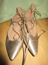 Gold tone high lace flats, women's 10m, fairy, LARP, Wiccan, Pagan, elf