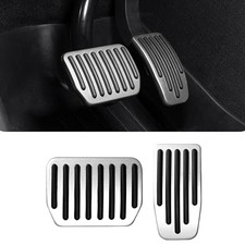 2PCS Aluminum Car Accelerator Pedal Covers, Vehicle Foot Pedal Pads Set, Non