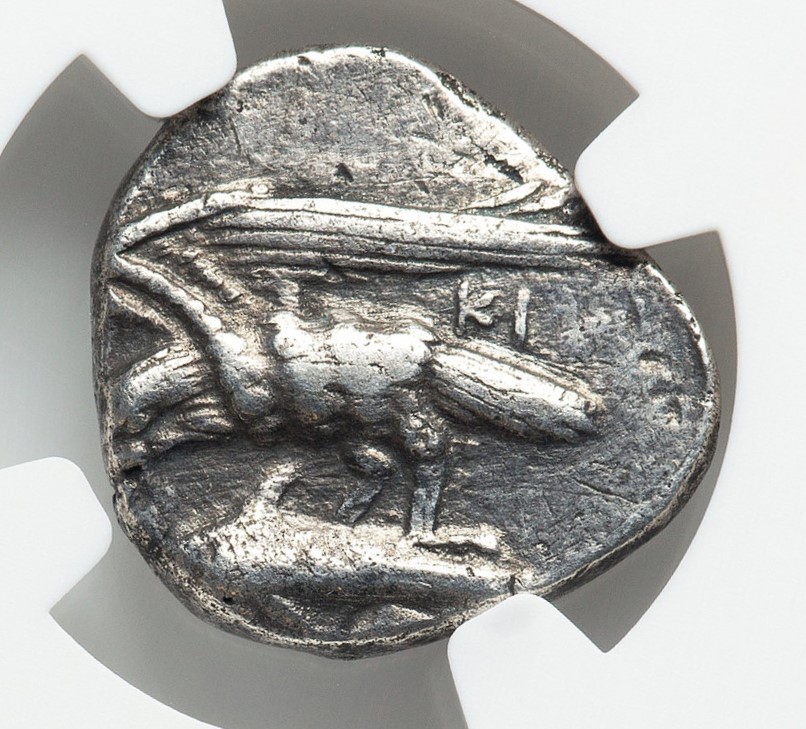 SINOPE - PAPHLAGONIA Nymph Eagle Dolpin NGC Ancient Silver Greek