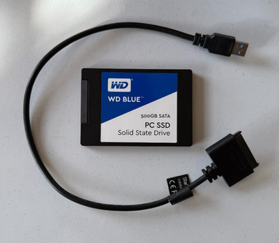 Western Digital Blue 500GB 2.5' (WDS500G1B0A) SATA Solid State Drive with cable