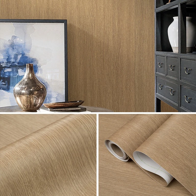Papel pintado autoadhesivo con estructura de madera - Peel & Stick, decoración del hogar, 60 cm de ancho