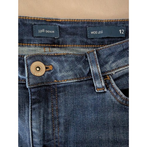 J Jill Denim Womens Wide Leg High Rise Frayed Raw Hem Jeans Size 12 - Picture 6 of 9