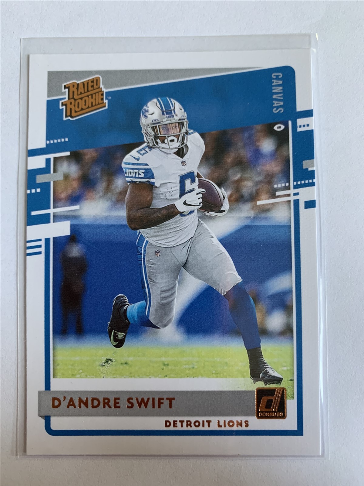 D'Andre Swift Detroit Lions 2020 Donruss Rated Rookie Canvas Parallel #309