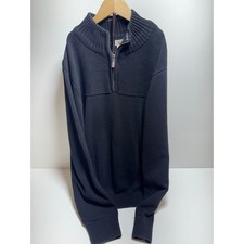 Dockers Men  s Sweater Sz L 1/4 Zip Mock Neck Pullover Classic Cotton Black