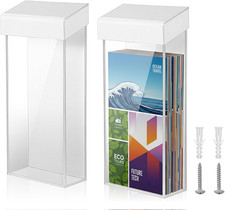 2 Pcs Acrylic Outdoor Brochure Holder, 4 X 9 Inch Waterproof Wall Mount Literatu
