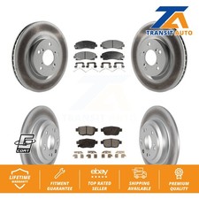 Front Rear Coated Disc Brake Rotors And Ceramic Pads Kit For 2009-2014 Acura TL