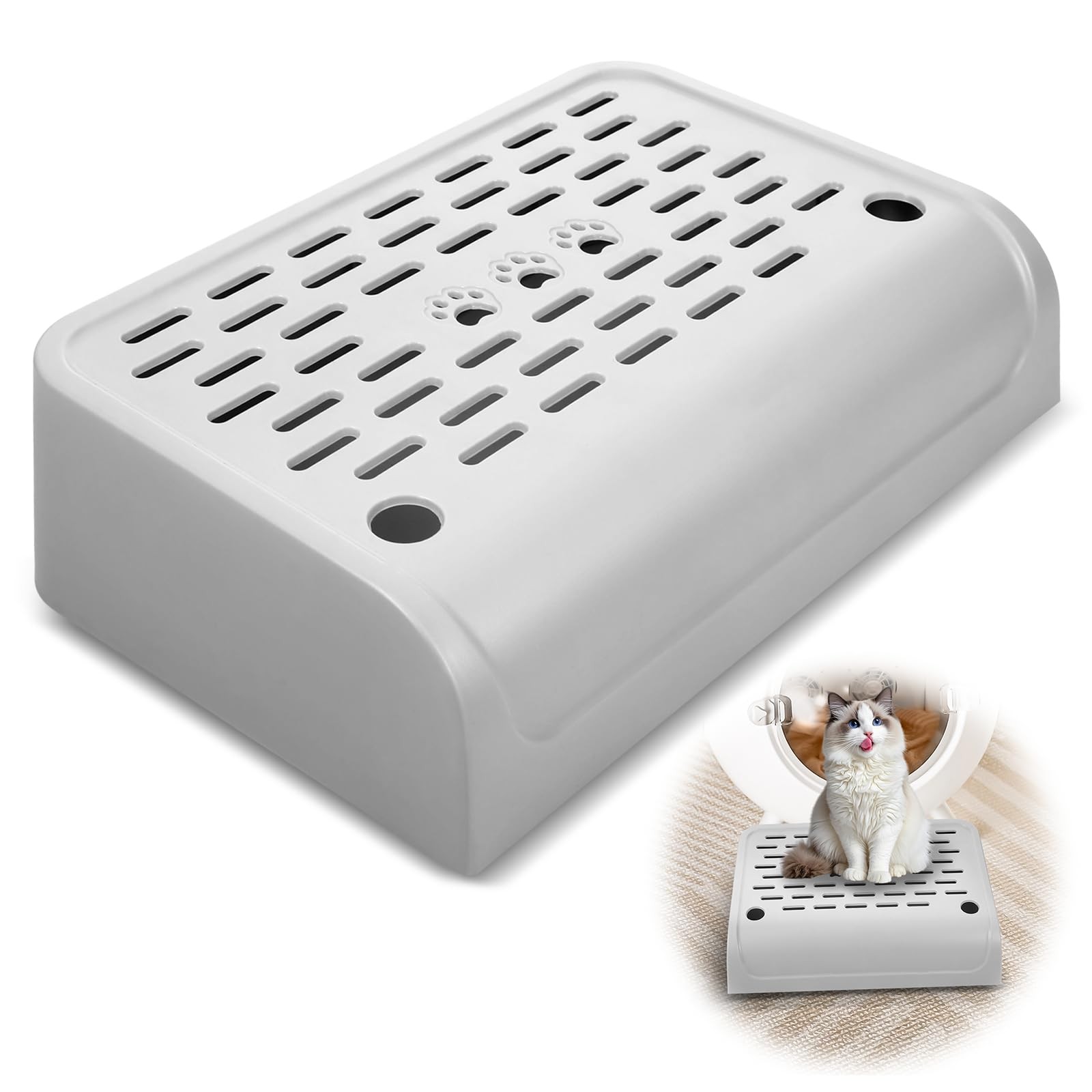 Cat Ramp for Litter Robot, Self Cleaning Box Step Medium, Gray