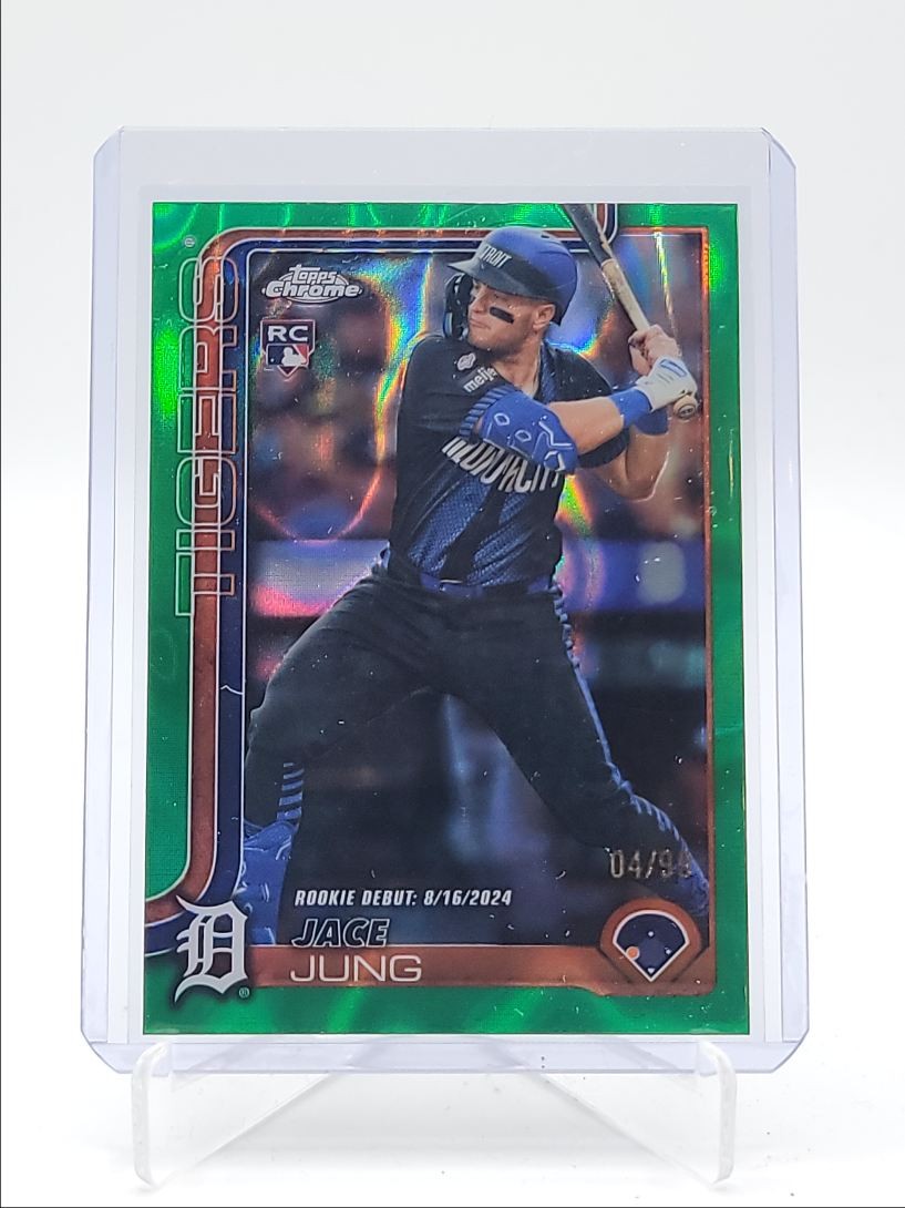 JACE JUNG 2025 TOPPS CHROME UPDATE ROOKIE DEBUT GREEN LAVA RC /99 Q4450