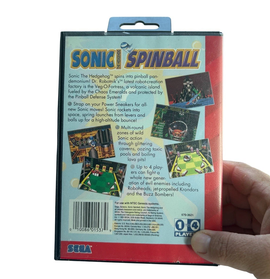 1993 Sega Genesis Sonic The Hedgehog Spinball Complete Manual Poster UNTESTED - Image 4 of 4