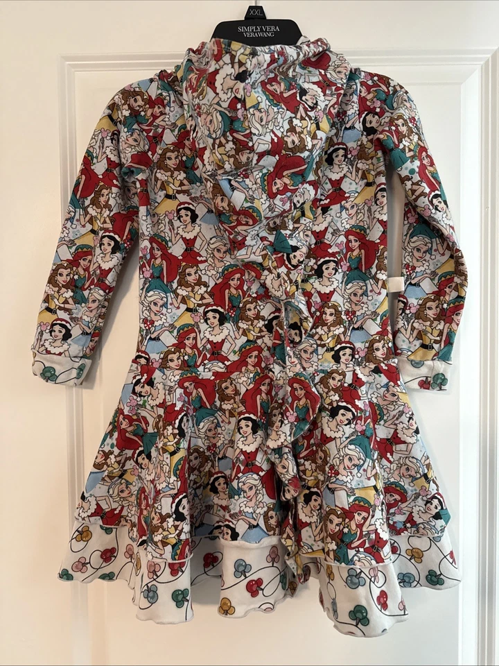 Custom Disney Chistmas Princess Hooded Warm Knit Dress Handmade GIRLS 6 - Image 2 of 4