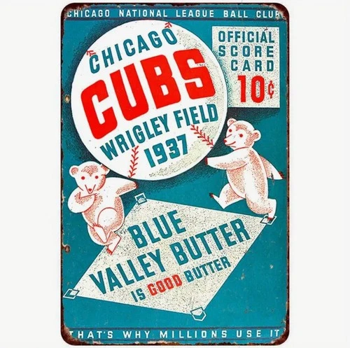Chicago Cubs Wrigley Field 8x12 Metal Tin Sign Garage Man Cave Vintage Look