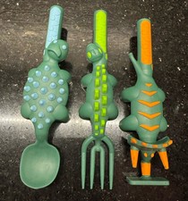 Set Of 3 Constructive Eating Utensils Plastic Dinosaur Set Utensils