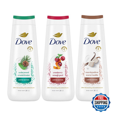 Dove Body Wash 3 Count Mixed Pack For Renewed Healthy-Looking Skin Gentle Skin