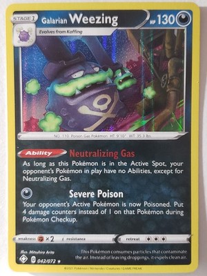 HOLO Galarian Weezing 042/072 NM / M Shining Fates Pokemon Card Mitsuhiro Arita 