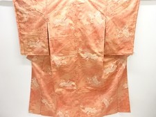 7729990: JAPANESE KIMONO / ANTIQUE KIMONO / TAISHO ROMAN STYLE / SILK / WOVEN PE