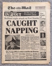 DAILY MAIL NEWSPAPER, FALKLANDS WAR, JUNE 13th 1982, ATTACK ON PORT STANLEY