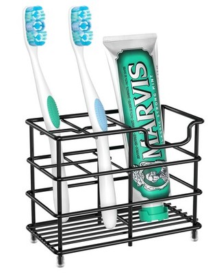 HBlife Toothbrush Holders for Bathroom, 5 Slots Black Small (5 Slots), 