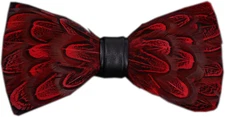 Secdtie Novelty Feather Bow Tie for Men Handmade Pre-Tied Bowtie with Gift BOX