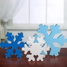 Bucherry 3 Pcs Winter Wooden Snowflake Decor Rustic Assorted Colors 