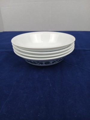 Corelle Old Town Blue Onion Soup Cereal Bowls Vintage Set of 4
