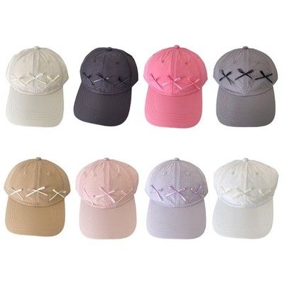 Teen Ribbon Bowknot Baseball Caps Travel Outdoor Quick Drying Hat for Camping