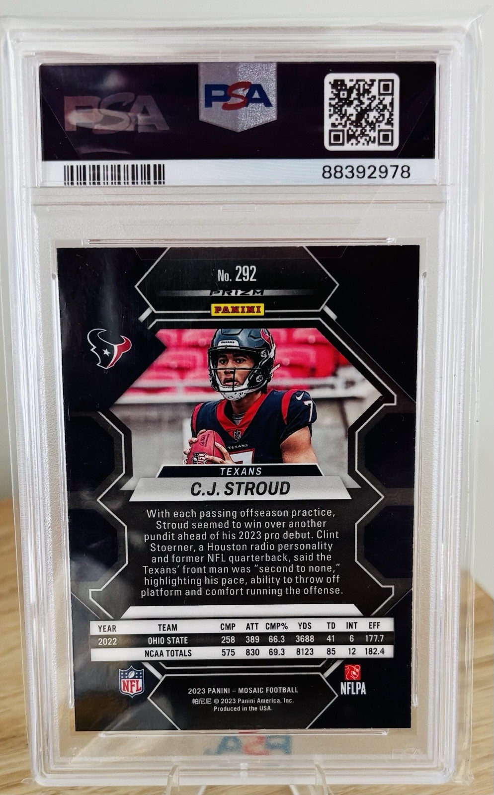 CJ Stroud 2023 Mosaic #292 Mosaic Rookie PSA 10 Gem MT Texans Buckeyes 💎🔥💎 view 2