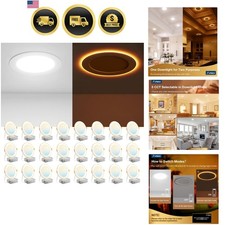 24 Pack 6 Inch 5CCT LED Recessed Ceiling Light with Night Light, 2700K/3000K/...
