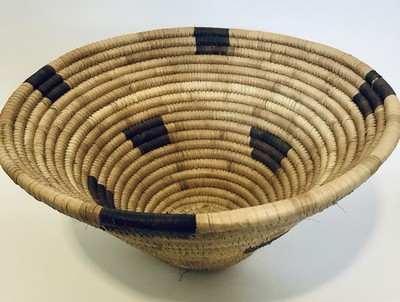 Vintage Papago ( Tohono O  odham) handwoven Basket Bowl 12 