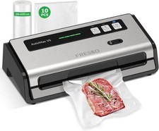 FRESKO Automatic Vacuum Sealer Machine with Double Heat Seal, Built-in Cutter & 