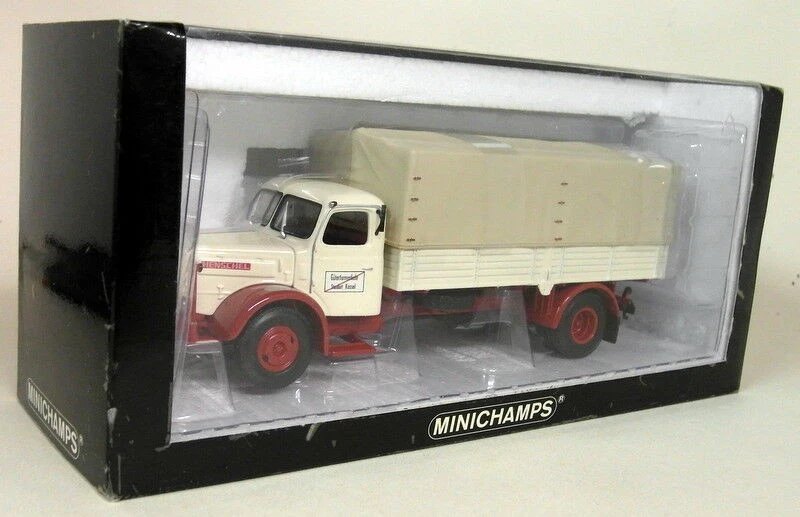 Minichamps 1/43 Henschel HS 140 1954 Pritsche White Red Canvas Truck - Image 3 of 4