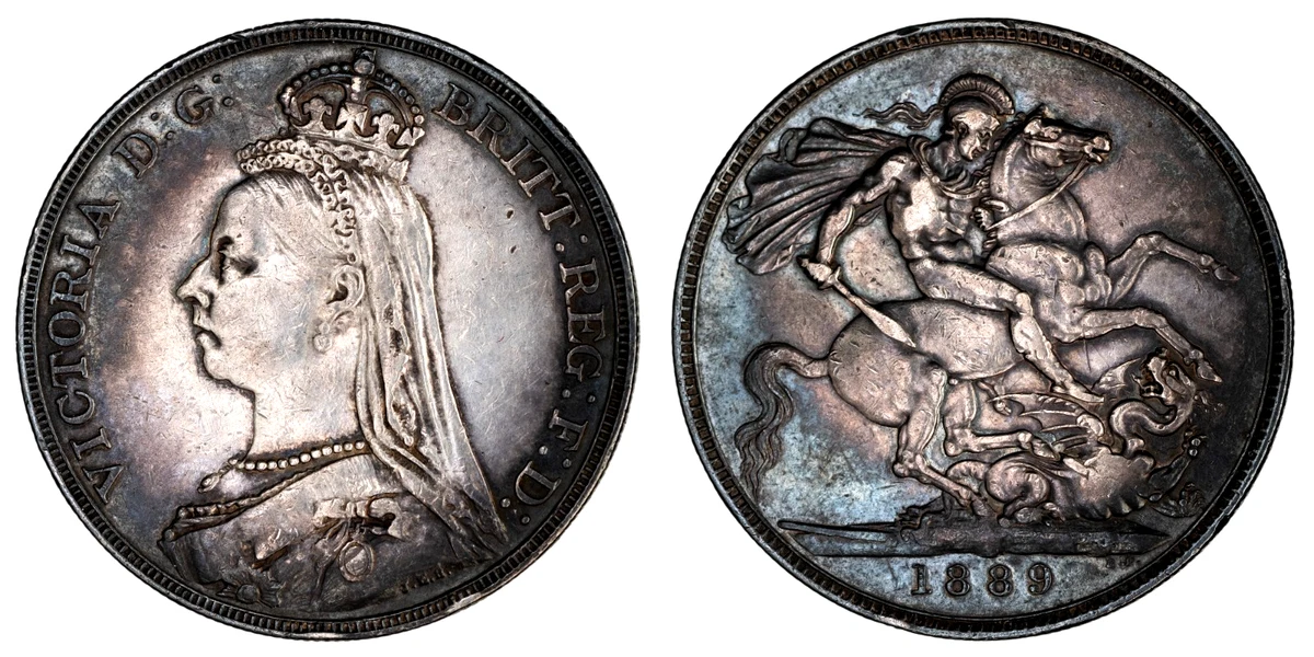 1889年 グレートブリテン クラウン銀貨 1889 年英国皇冠币| eBay