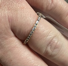 9ct Gold Plated On Sterling Silver TANZANITE Full Eternity Band Ring size R-S