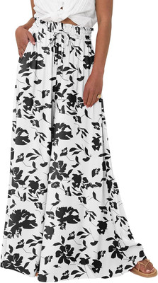 EIRUKON Hosen Damen Wide Leg Sommerhose Leicht Palazzo Hose Elegant Weite Hose B