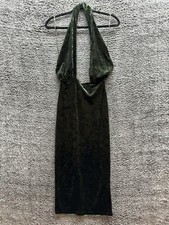 Ronny Kobo Green Velvet Zack Open-Back Halter MIDI $dress Size M 498 MSRP