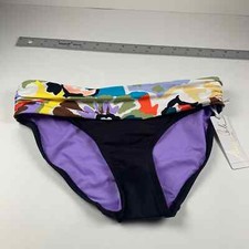 Anne Cole Women's Fold Over Printed Waist Shirred Swim Bikini Bottom Size S NWT