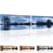 Landschaft See Baum Bilder Kunstdruck auf Keilrahmen
