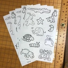 5 Mrs Grossmans Pen Ink Stuffed Animals Stickers Boy Girl Toy Childs Comfort 