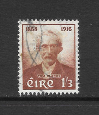 IRELAND SCOTT 166 USED VF - 1958 1'3p RED BROWN ISSUE (G) -THOMAS J. CLARKE