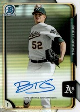 2015 Bowman Chrome #BCAP-BG Brett Graves /499 Auto Oakland Athletics