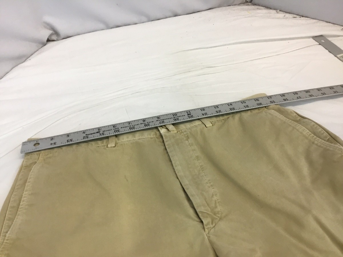 La Zetagi Pants 35x29 Beige 100% Cotton Flat Front Made Italy GUC