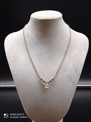 Collier Sautoir Vintage Années 60 - Perles Et Strass Sur Métal Doré - Occasion