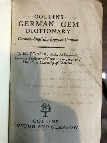 Vintage Collins "German – English, English – German" pocket dictionary. Rare - Picture 3 of 4