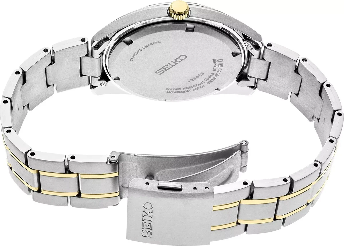 Reloj Seiko Essentials para hombre cuarzo esfera verde titanio - SUR377P1 NUEVO
